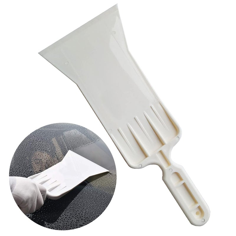 Abnaok Tools Long Handle Auto Bulldozer Squeegee for Window Tint Film Installing Car Vinyl Wraps Window and Glass Cleaning (White) - Image 1
